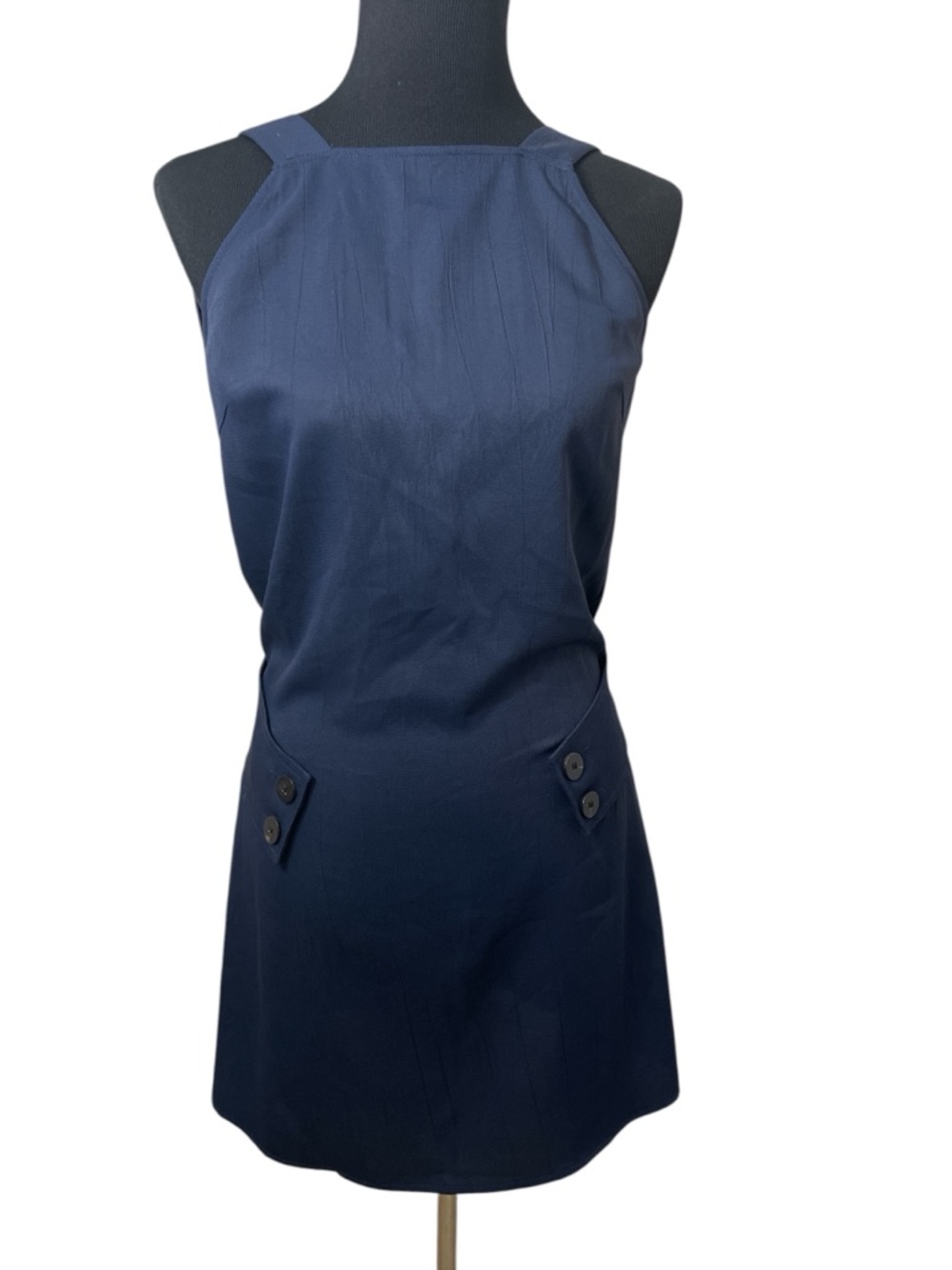 10 Crosby Derek Lam Navy Open Back Mini Dress Retro MOD Minimalist Capsule